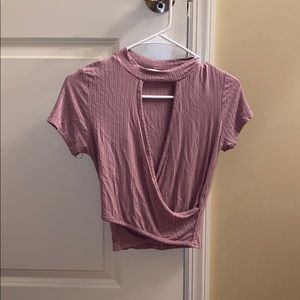 pink heart hips crop top